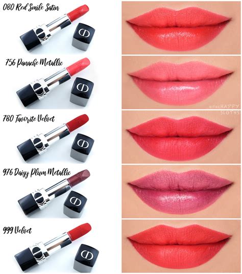 rouge dior refillable lipstick swatches|dior lipstick color chart.